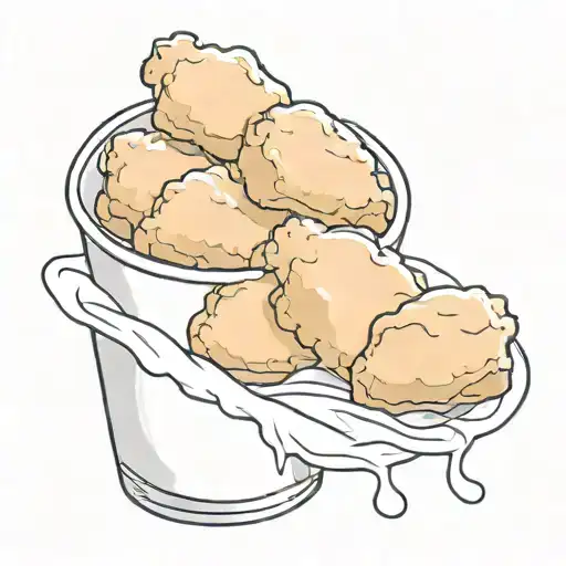 chicken nugget getting dipped in sauce tattoo design idea