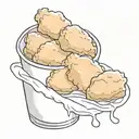 chicken nugget getting dipped in sauce tattoo design idea