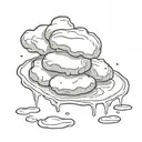 chicken nugget getting dipped in sauce tattoo design idea