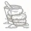 chicken nugget getting dipped in sauce tattoo design idea