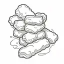 chicken nugget getting dipped in sauce tattoo design idea