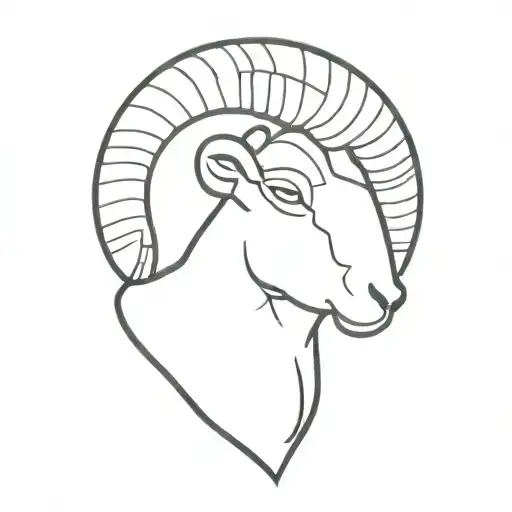 ram head profile holding tattoo design idea