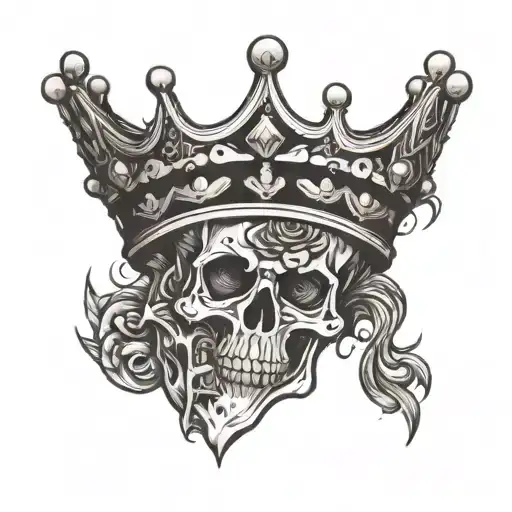 Double K with a crown and tiara tattoo design idea