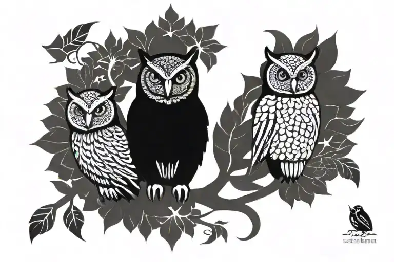Owl mandala throat tattoo tattoo design idea