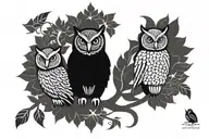 Owl mandala throat tattoo tattoo design idea