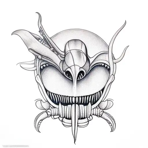 xenomorph girly funny tattoo design idea