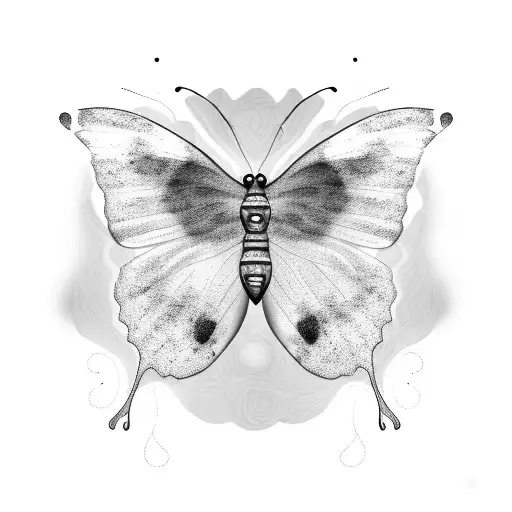 vertical tattoo: A butterfly emerging from a scar, representing the triumph of inner strength over past traumas tattoo design idea