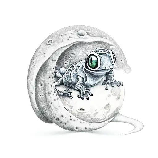 Moon Mushroom ninja frog tattoo design idea