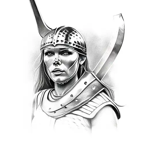 viking warrior woman tattoo