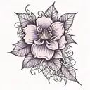 Purple flower looking straight down at it with extras added for epilepsy tattoo design idea