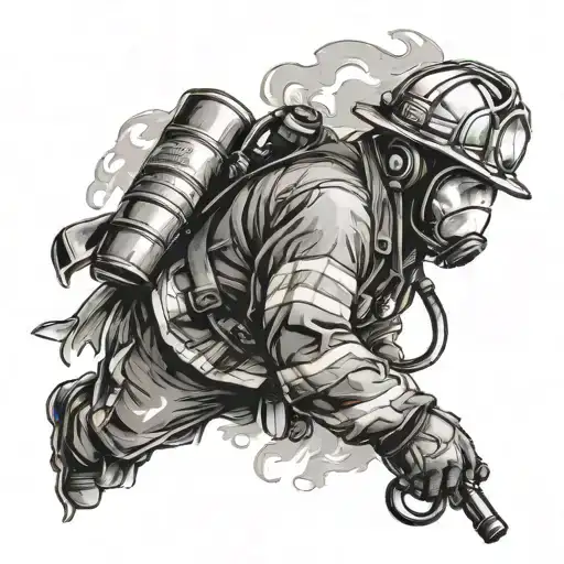 firefighting profession tattoo design idea