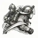 firefighting profession tattoo design idea