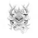 Fractal Oni Sleeve tattoo design idea