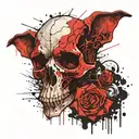 creepy dog skull tattoo design idea