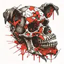 creepy dog skull tattoo design idea