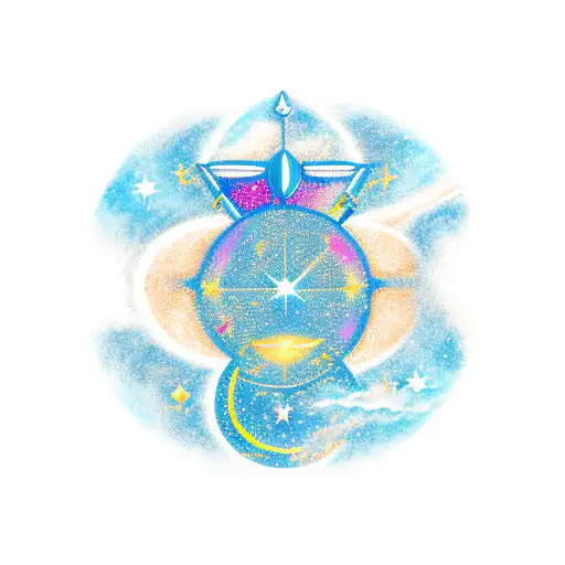 sky with Sagittarius, Libra, and Leo stars tattoo design idea