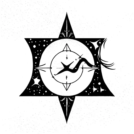 sky with Sagittarius, Libra, and Leo stars tattoo design idea
