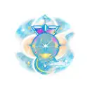 sky with Sagittarius, Libra, and Leo stars tattoo design idea