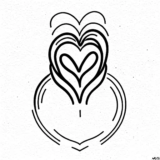 heart with halo tattoo design idea