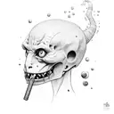 the riddler's question mark tattoo design idea