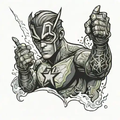 Marvel right arm comic book style tattoo design idea