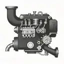 Incorporate intricate engine parts into a sleek car design tattoo design idea