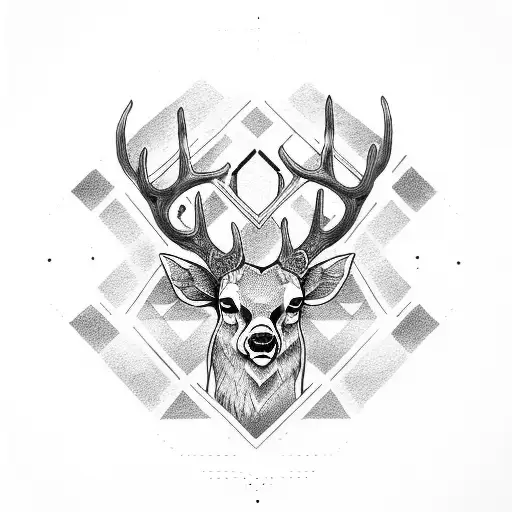 dharma wheel deer tattoo design idea