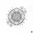 dharma wheel  budishm tattoo design idea