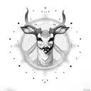 dharma wheel deer budishm tattoo design idea