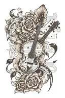 writing the lyrics of a song sheet music tattoo design idea