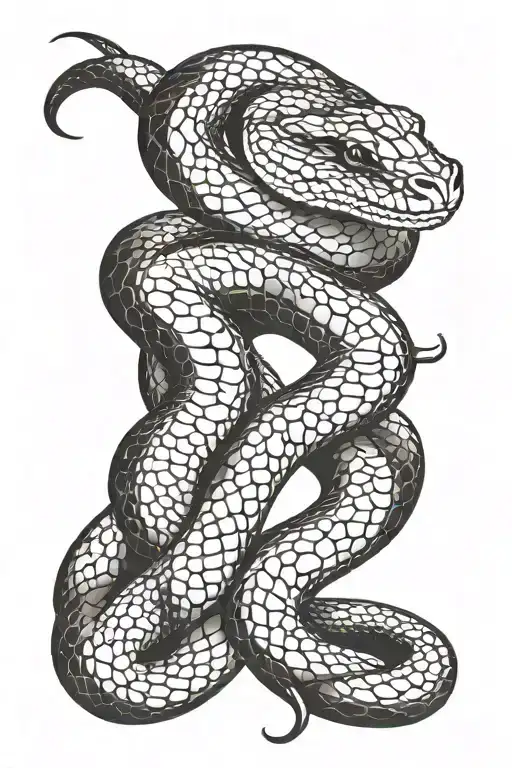 copperhead snake coiled tattoo design idea