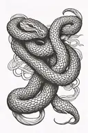 copperhead snake intertwined representing tattoo design idea
