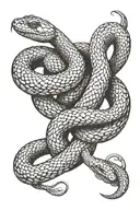 copperhead snake intertwined representing tattoo design idea