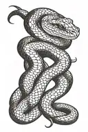 copperhead snake coiled tattoo design idea