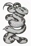 copperhead snake coiled tattoo design idea