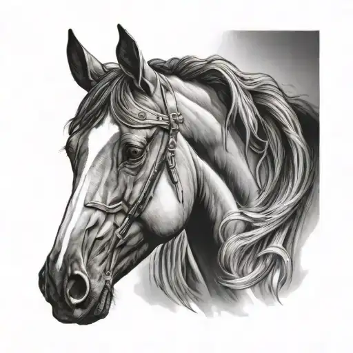 horse head   tattoo design idea