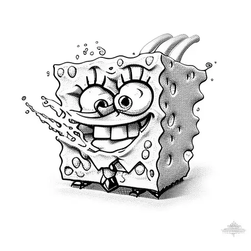evil spongebob  tattoo design idea