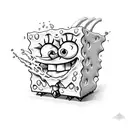 evil spongebob  tattoo design idea