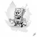 evil spongebob  tattoo design idea