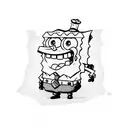 evil spongebob  tattoo design idea