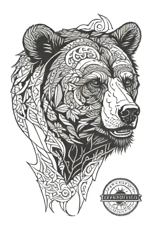 bear head tattoo design idea