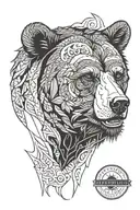 bear head tattoo design idea