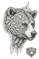 bear head tattoo design idea