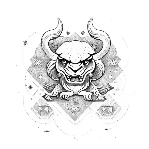 humble and hustle Leo zodiac sign tattoo design idea