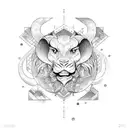 humble and hustle Leo zodiac sign tattoo design idea