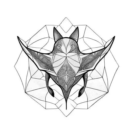 Maori style tattoo pattern in shape of manta ray Vector Image