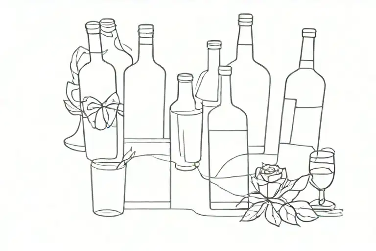 alcohol friends tattoo design idea
