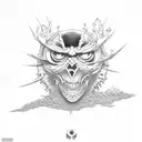 satoru gojo from jujutsu kaisen using hollow purple tattoo design idea