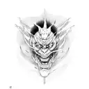 satoru gojo from jujutsu kaisen using hollow purple tattoo design idea