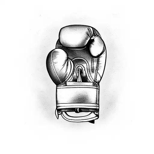 A motorcycle engine with boxing gloves as pistons tattoo design idea